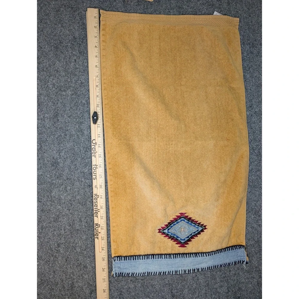 Avanti Towel Set Of 6 Southwest Aztec White & Tan Towels Bath, Hand & Wash Cloth